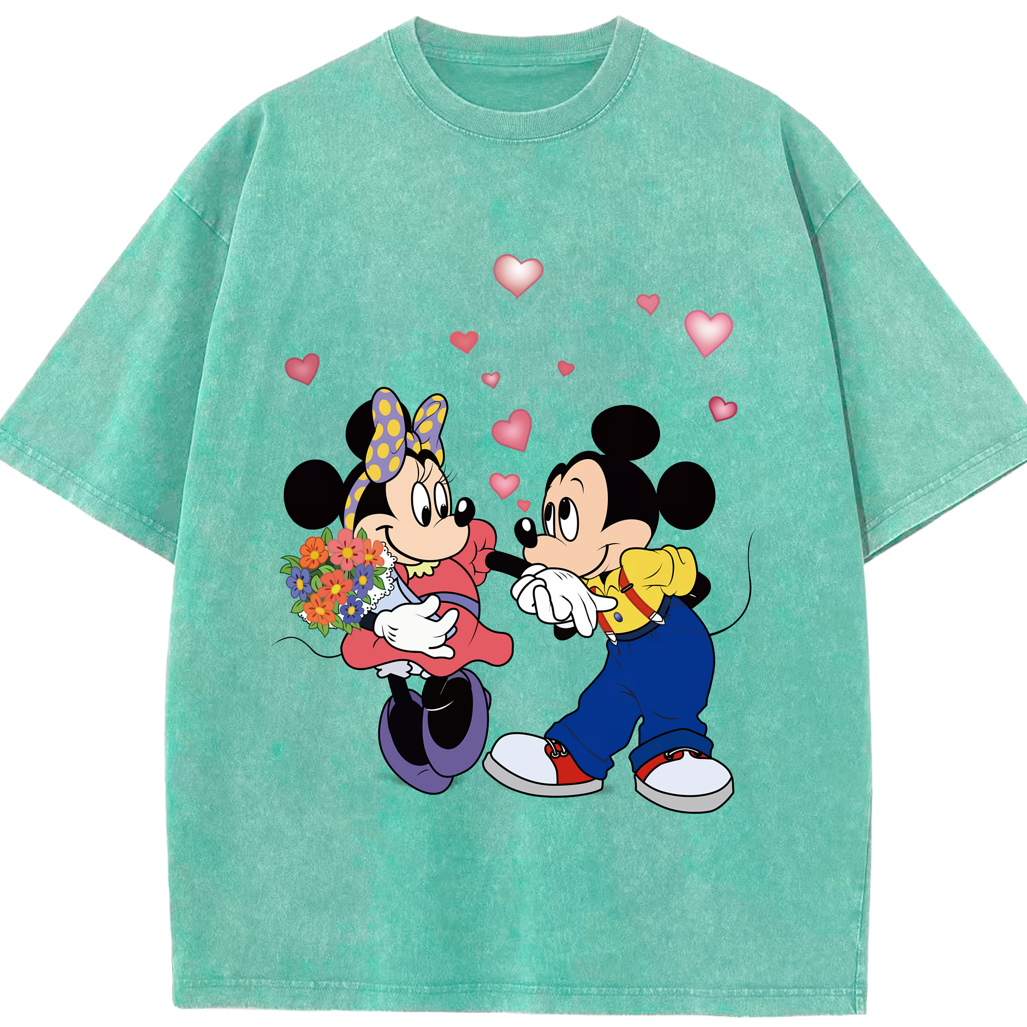 （画像用） ミッキーマウス Mickey Mouse 綿100% ヴィンテージ風 半袖Tシャツ（フロントプリント）
